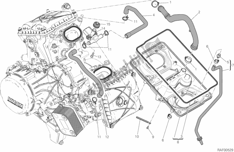 Toutes les pièces pour le Entrée D'air - Reniflard D'huile du Ducati Superbike 959 Panigale ABS USA 2017